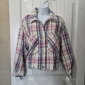 Plaid Women's Jacket - Pink and Blue